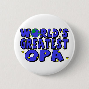 Beste Opa ter Wereld Ronde Button 5,7 Cm