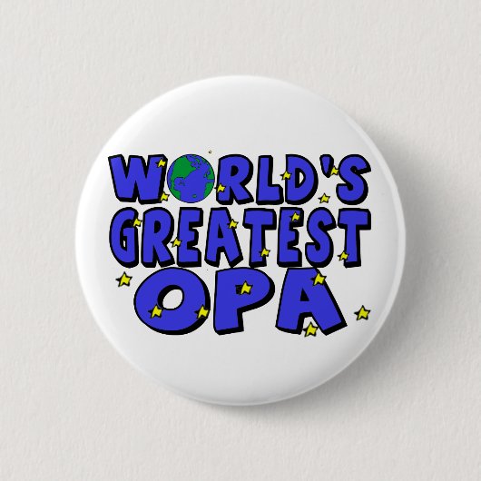 Beste Opa ter Wereld Ronde Button 5,7 Cm (Voorkant)