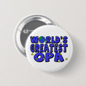 Beste Opa ter Wereld Ronde Button 5,7 Cm (Voorkant /achterkant)