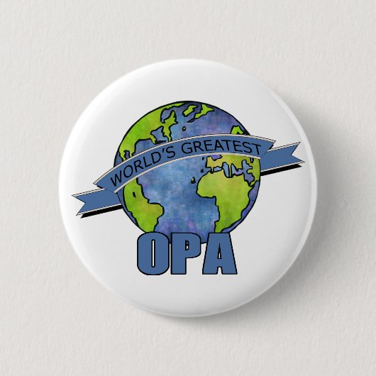 Beste Opa ter Wereld Ronde Button 5,7 Cm (Voorkant)