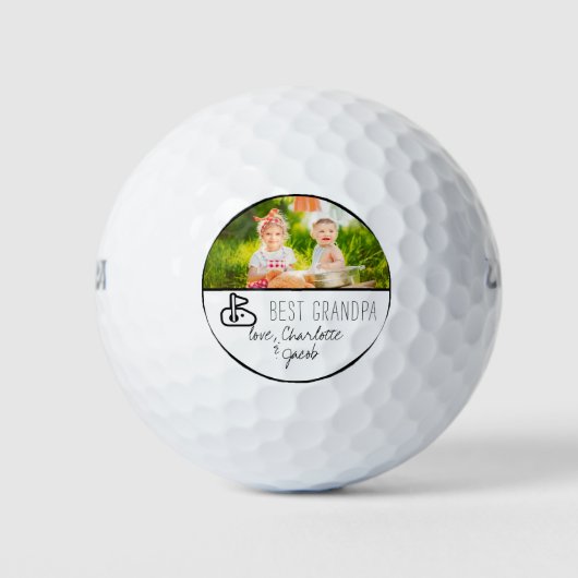 Beste opa | Vaderdag Foto Golf Balls Golfballen (Voorkant)