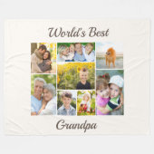 Beste opa van de wereld 8 foto collage fleece deken (Voorkant (Horizontaal))