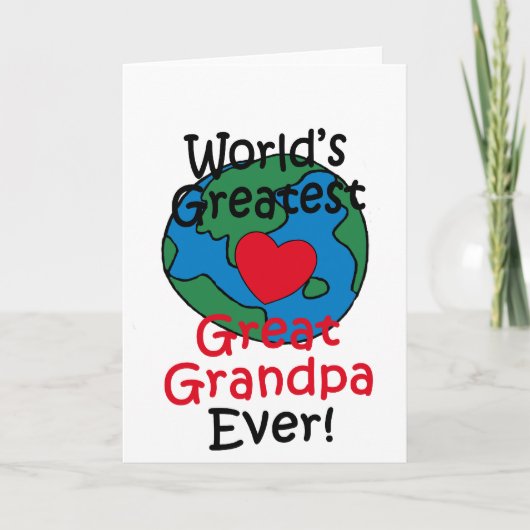 Beste Opa van de Wereld Hart Kaart (Voorkant)