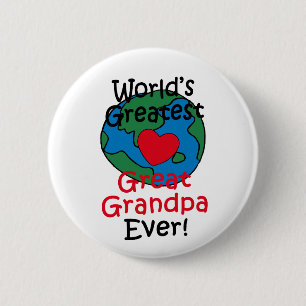 Beste Opa van de Wereld Hart Ronde Button 5,7 Cm