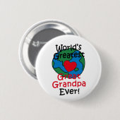 Beste Opa van de Wereld Hart Ronde Button 5,7 Cm (Voorkant /achterkant)