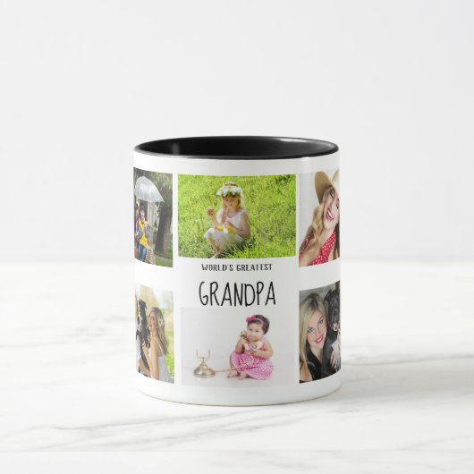 Beste Opa van de Wereld Kleinkinderen Fotocollage Mok (Midden)