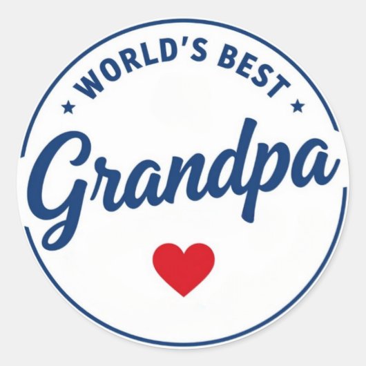 Beste opa van de wereld ronde sticker (Voorkant)