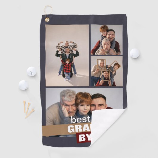 Beste opa van Par 4 fotocollage Golfhanddoek (Insitu)