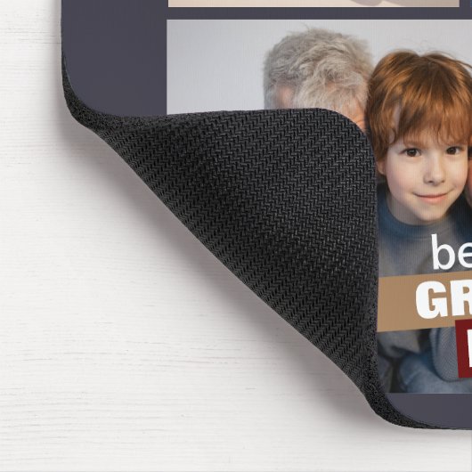 Beste opa van Par 4 fotocollage Muismat (Hoek)