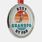 Beste Opa van Par Custom Retro Metalen Ornament (Rechts)