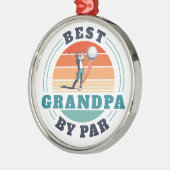 Beste Opa van Par Custom Retro Metalen Ornament (Links)
