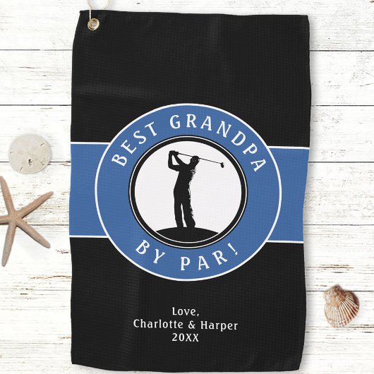 Beste Opa van Par Elegant Golfer Custom Sports Golfhanddoek