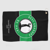 Beste Opa van Par Elegant Sport Golfer Custom Golfhanddoek (Horizontaal)