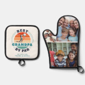Beste opa van Par Family Photo Collage Custom Ovenwant & Pannenlap Set (Voorkant)