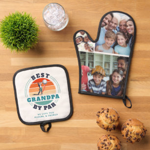 Beste opa van Par Family Photo Collage Custom Ovenwant & Pannenlap Set