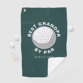 Beste Opa van Par Fathers Day Custom Green Golfhanddoek (Insitu)