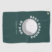 Beste Opa van Par Fathers Day Custom Green Golfhanddoek (Horizontaal)