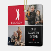 Beste Opa van Par Fotocollage Kerstmis Keramisch Ornament (Links)