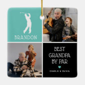 Beste Opa van Par Fotocollage Kerstmis Keramisch Ornament (Achterkant)