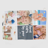 Beste Opa van Par | Fotocollage Vaderdag Golfhanddoek (Horizontaal)