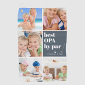 Beste Opa van Par | Fotocollage Vaderdag Golfhanddoek (Voorkant)