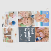 Beste opa van Par | Fotocollage Vaderdag Golfhanddoek (Horizontaal)