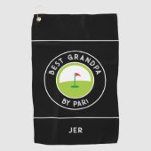 Beste Opa van Par Fun Modern Golfer Black White Golfhanddoek (Voorkant)
