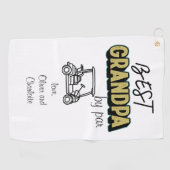 Beste Opa van Par Golf Cart Golfhanddoek (Horizontaal)