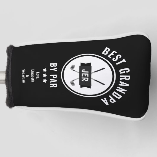 Beste opa van Par Golfer Golf Lover Zwart Modern Golfheadcover (Voorkant)