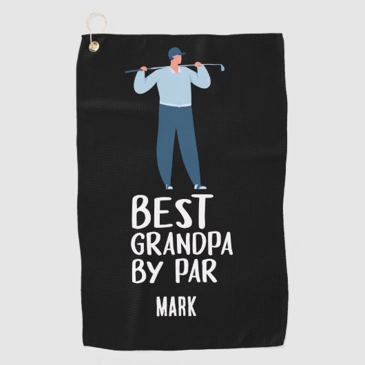 Beste opa van Par Grootvader Golfhanddoek (Voorkant)