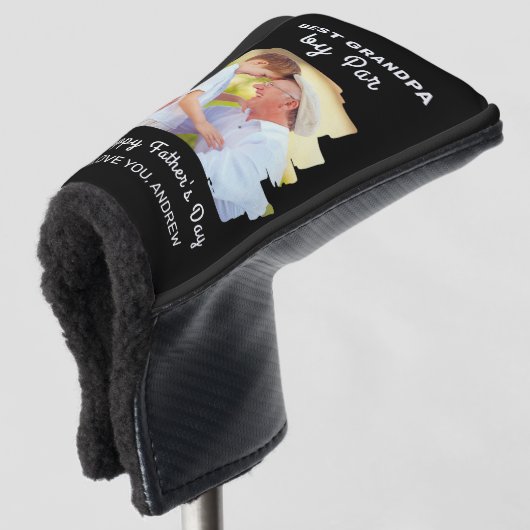 Beste Opa van Par Happy Fathers Day Custom Photo Golfheadcover (3/4 voorkant)