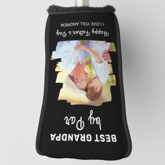 Beste Opa van Par Happy Fathers Day Custom Photo Golfheadcover (Draai 90)