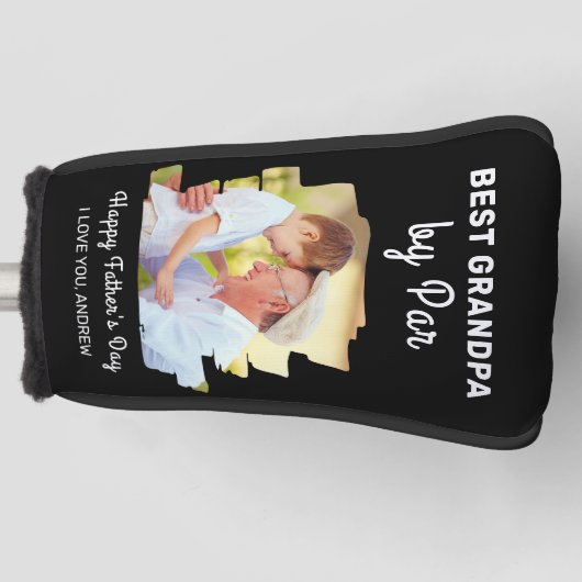 Beste Opa van Par Happy Fathers Day Custom Photo Golfheadcover (Voorkant)
