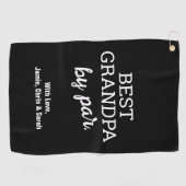 Beste opa van Par Modern Vaderdag Custom Golfhanddoek (Horizontaal)