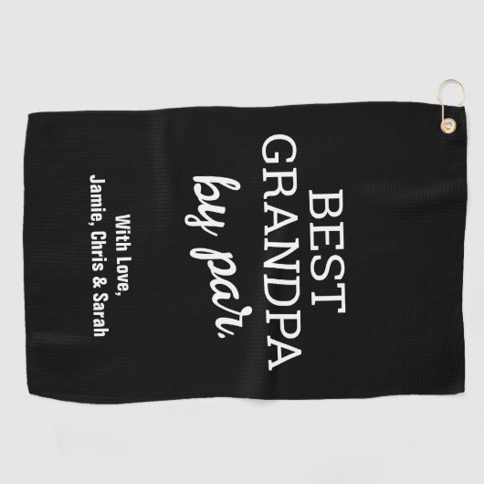 Beste opa van Par Modern Vaderdag Custom Golfhanddoek (Horizontaal)