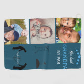 Beste Opa van Par | Monogram Fotocollage Golf Golfhanddoek (Horizontaal)