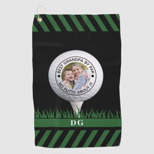 Beste Opa van Par No Putts Over It Foto Golfhanddoek (Voorkant)