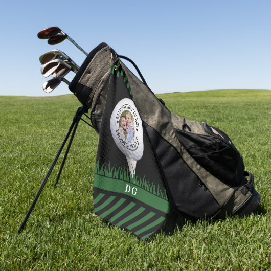 Beste Opa van Par No Putts Over It Foto Golfhanddoek (Groen)