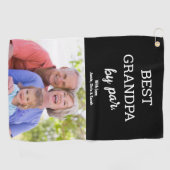 Beste opa van Par Photo Vaderdag Custom Golfhanddoek (Horizontaal)