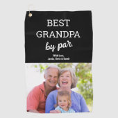 Beste opa van Par Photo Vaderdag Custom Golfhanddoek (Voorkant)