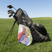 Beste opa van Par Photo Vaderdag Custom Golfhanddoek (Groen)