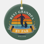 Beste opa van Par Retro Golf Lover Keramisch Ornament (Achterkant)