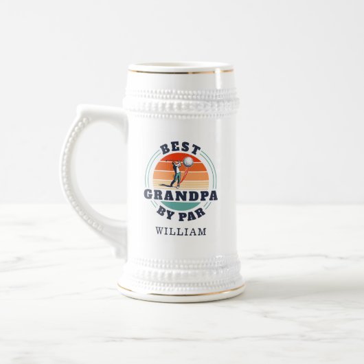 Beste opa van Par Retro Golf Pa gepersonaliseerd Bierpul (Links)
