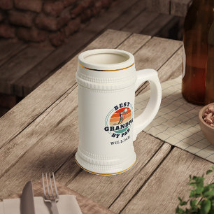 Beste opa van Par Retro Golf Pa gepersonaliseerd Bierpul