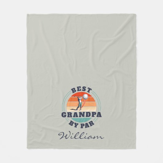 Beste opa van Par Retro Golfing Keepslag Fleece Deken (Voorkant)