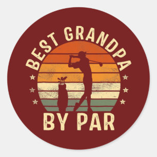 Beste opa van Par Vaderdag Gift Golf Ronde Sticker