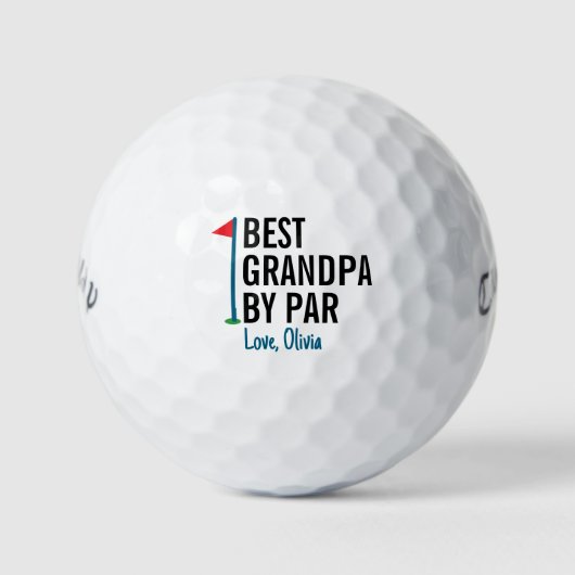 Beste Opa van Par Vaderdag Personalized Golfballen (Voorkant)