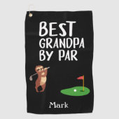 Beste opa van Par voor opa Golfhanddoek (Voorkant)