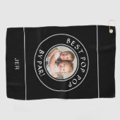 Beste Opa van Prof Golfer Cadeaubord met Mooie Fot Golfhanddoek (Horizontaal)