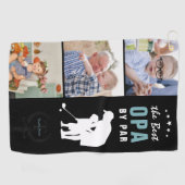 Beste OPA-versie op Par | Monogram fotocollage Golfhanddoek (Horizontaal)